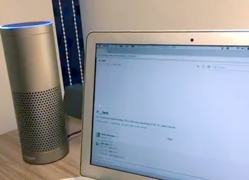 Amazon Polly と Slack を使って  Alexa へ (物理的に) 話しかけるシステムを作ってみた